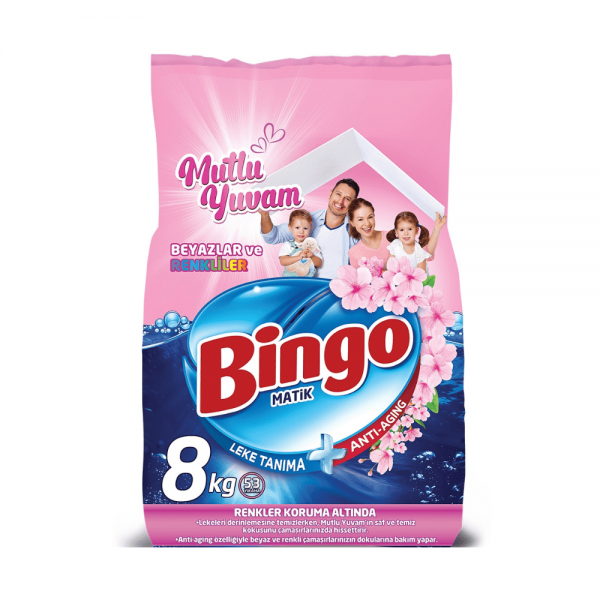 Bingo Matik Mutlu Yuvam Toz Çamaşır Deterjanı 8 kg